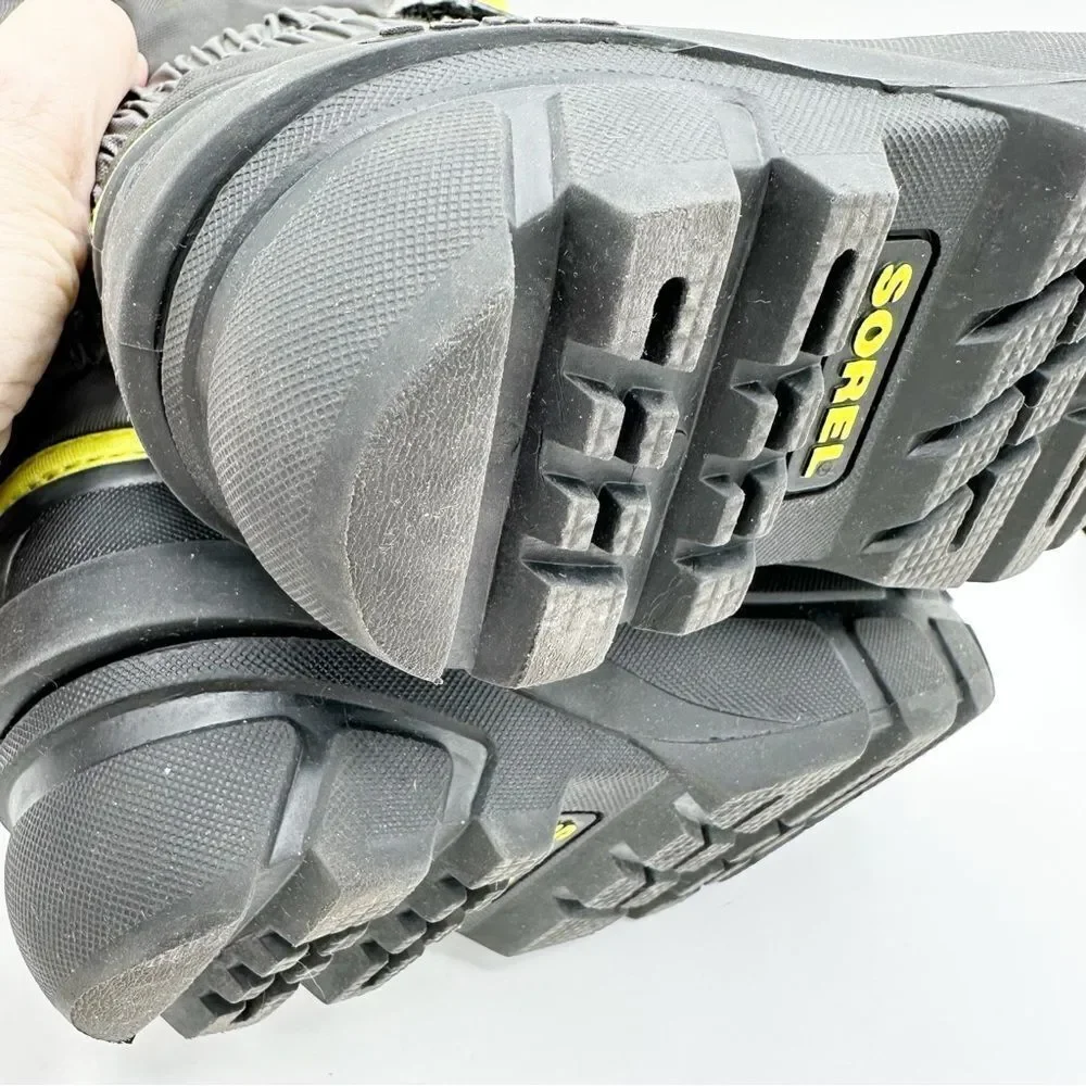 Sorel Kids' Flurry Weather Resistant Snow Boot Neon Yellow/Black Sz 11‎